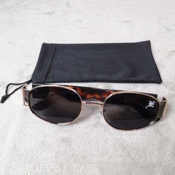 Ed Hardy Dragon House Annunciation Y2K Sunglasses Unisex Brown Tortoise VTG New main image 8